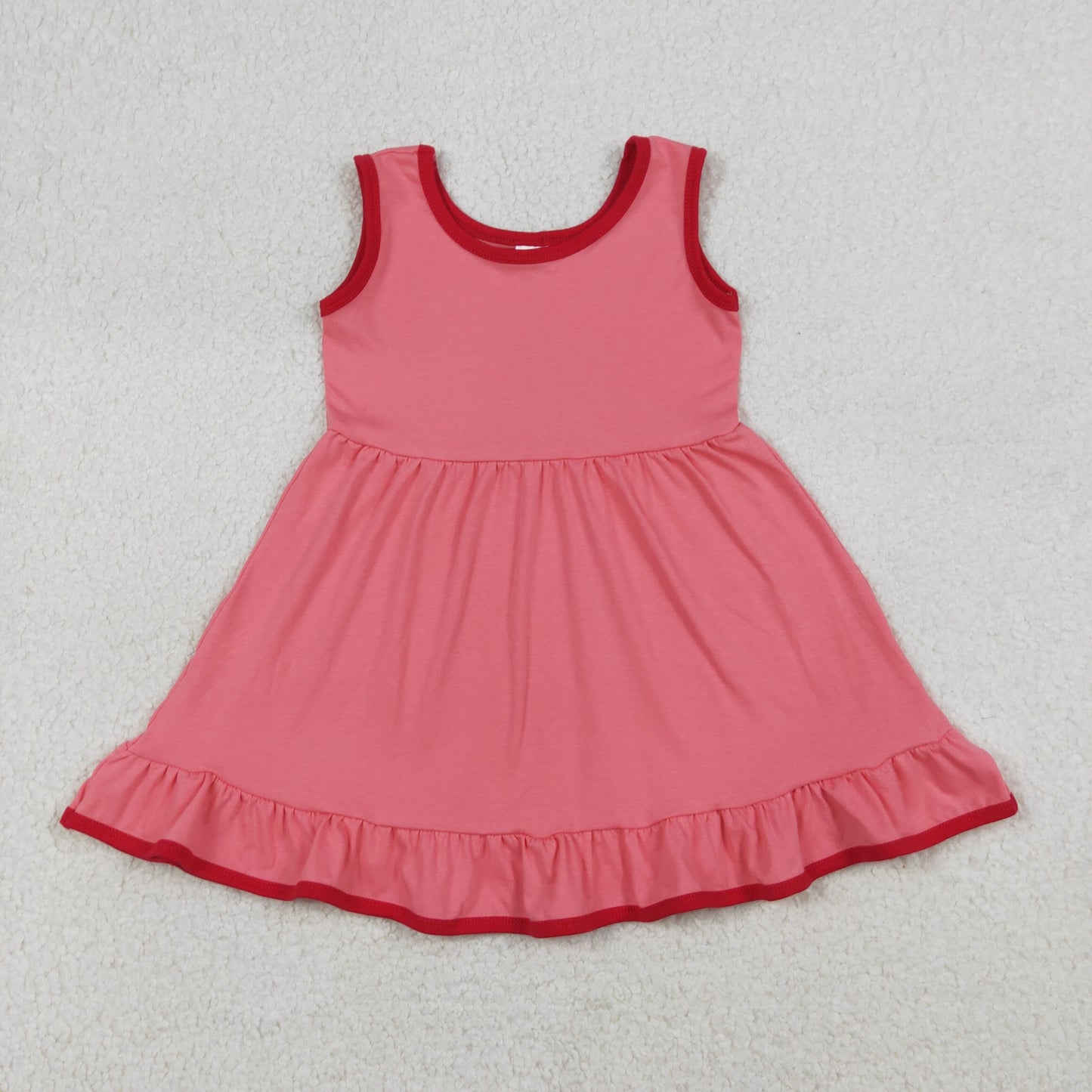 GSD0656 pink solid cotton western girl dress 202603 RTS
