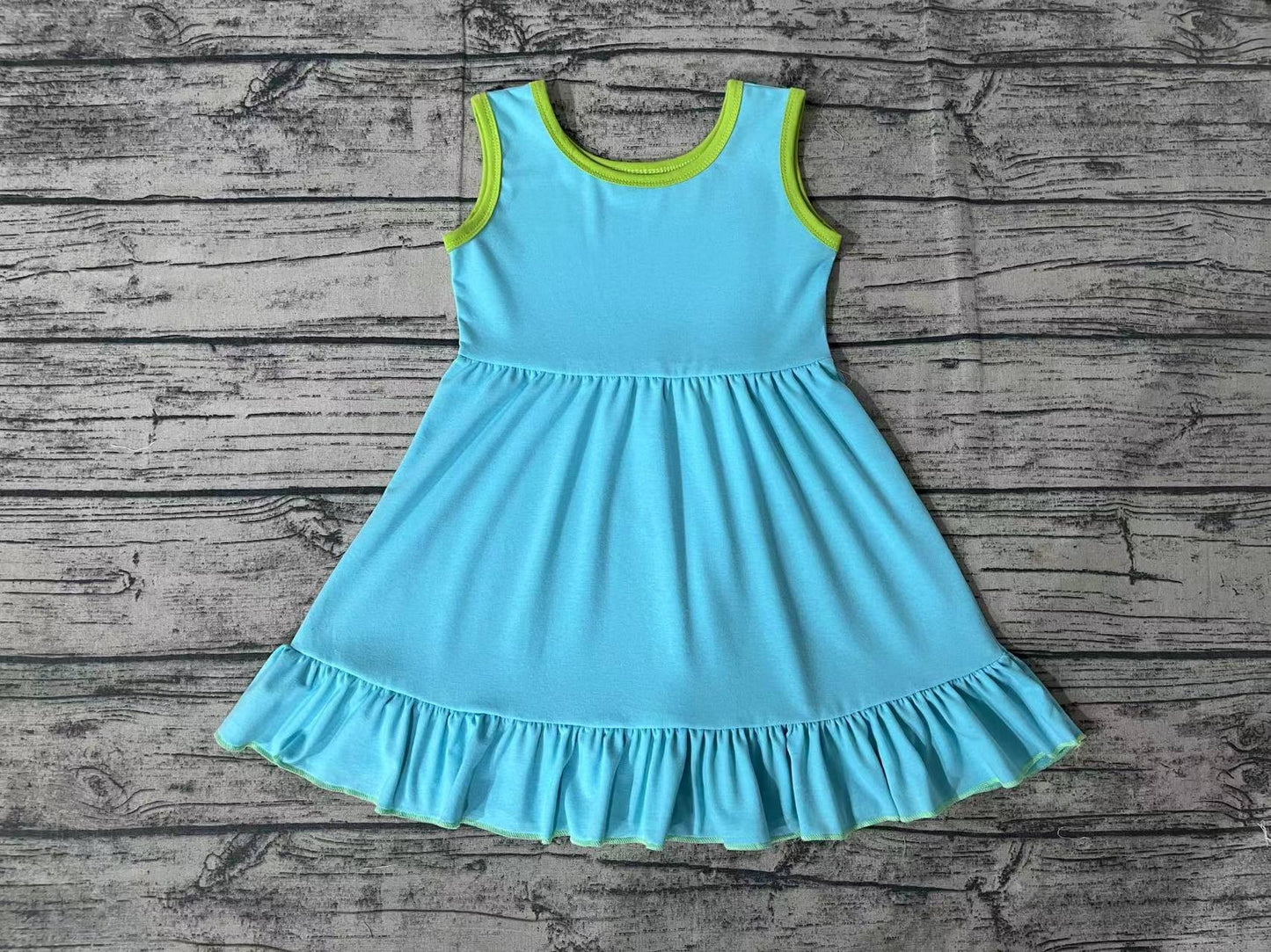 GSD0657 western cotton blue girl dress 202401 RTS