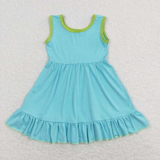 GSD0657 western cotton blue girl dress 202401 RTS