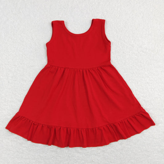 GSD0660 western cotton red girl dress 202401 RTS