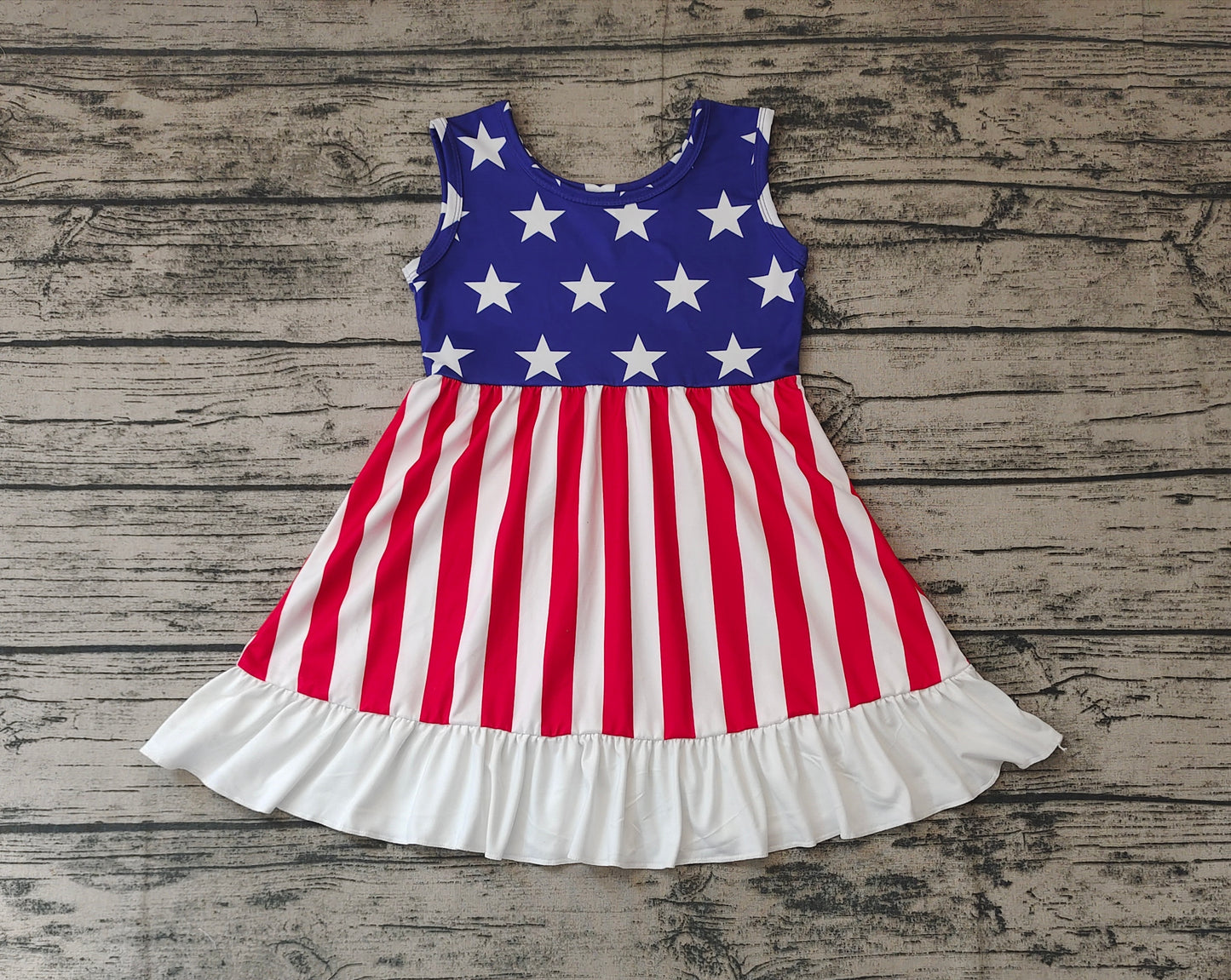 GSD0667 western July 4th blue red girl dress 202401  rts