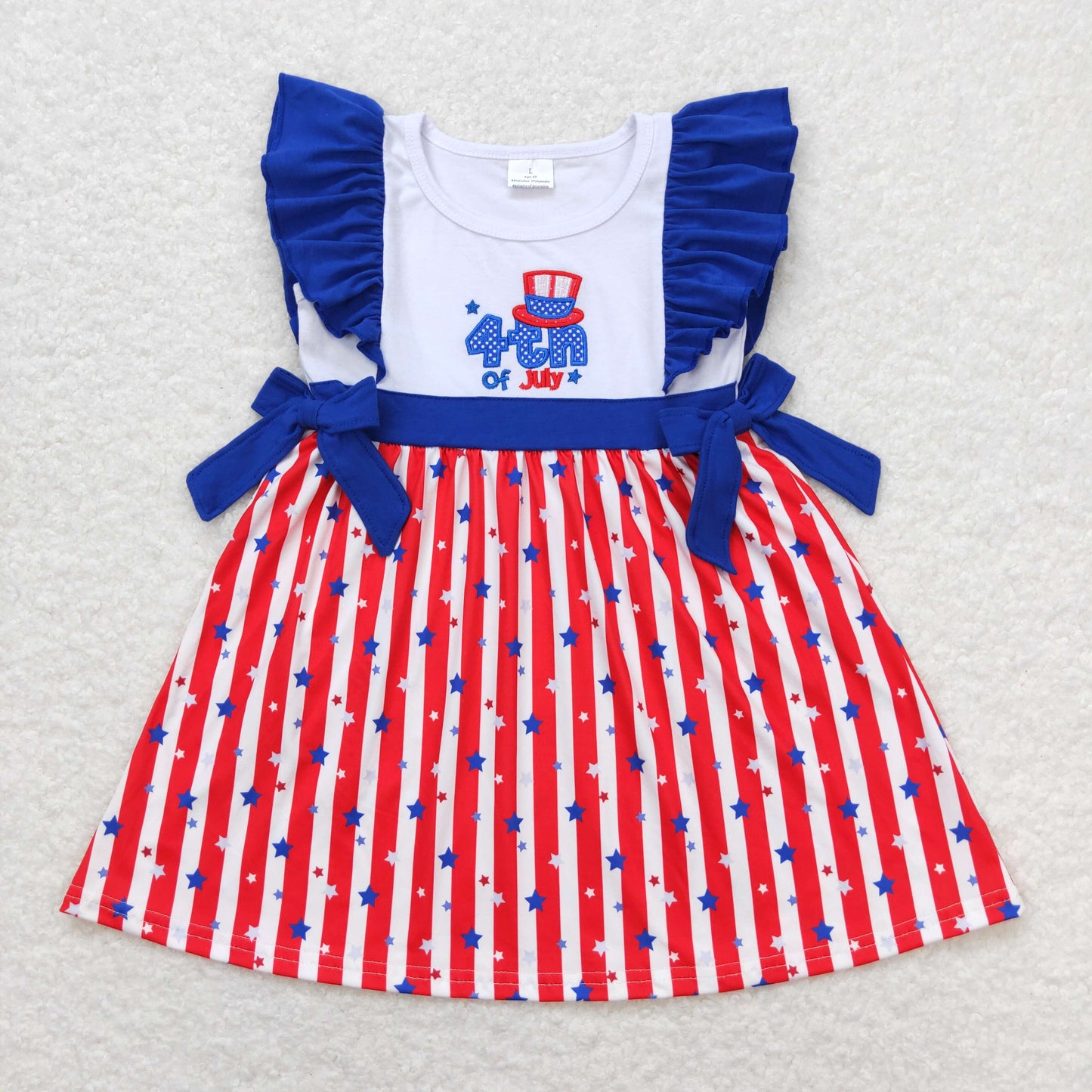 GSD0674 embroidery July 4th girl dress 20244 RTS