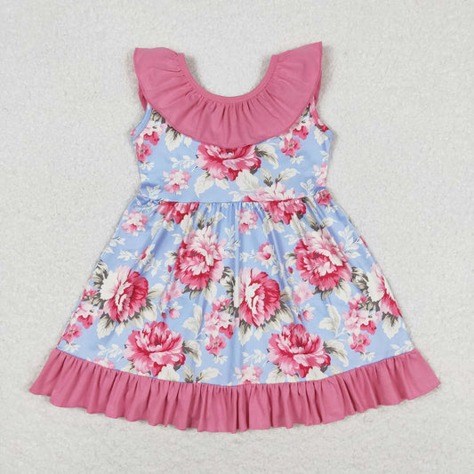 GSD0723 flower short sleeves girl dress 202405 RTS