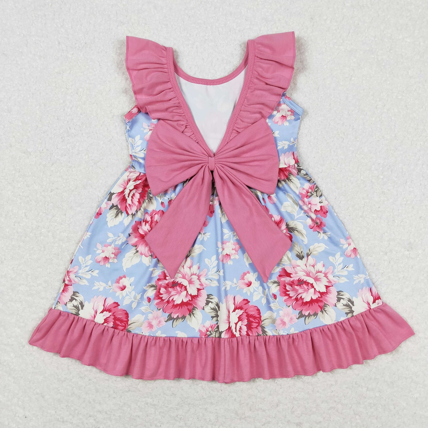 GSD0723 flower short sleeves girl dress 202405 RTS