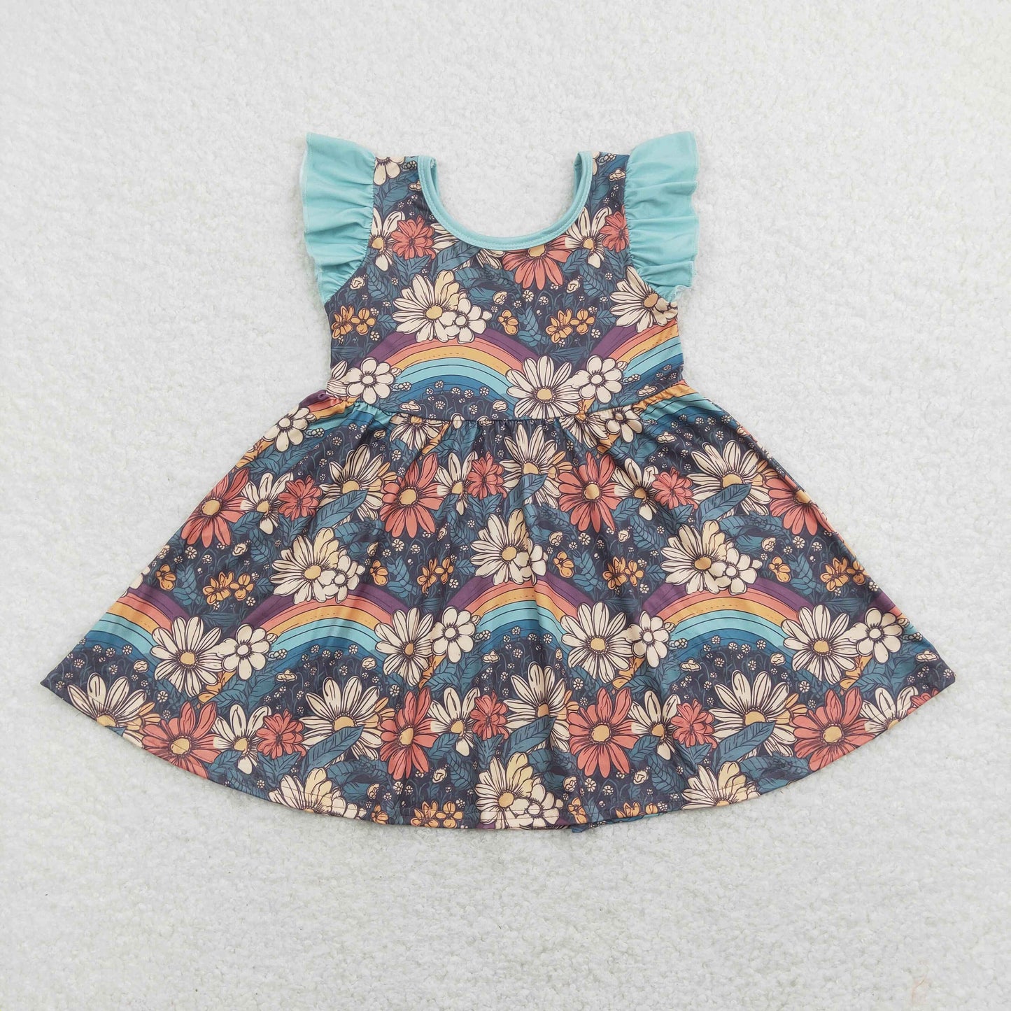 GSD0734 western flowers rainbow girl dress 202402 RTS