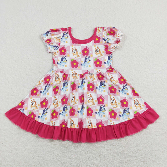 GSD0740 western flowers bluey girl dress 202401 RTS