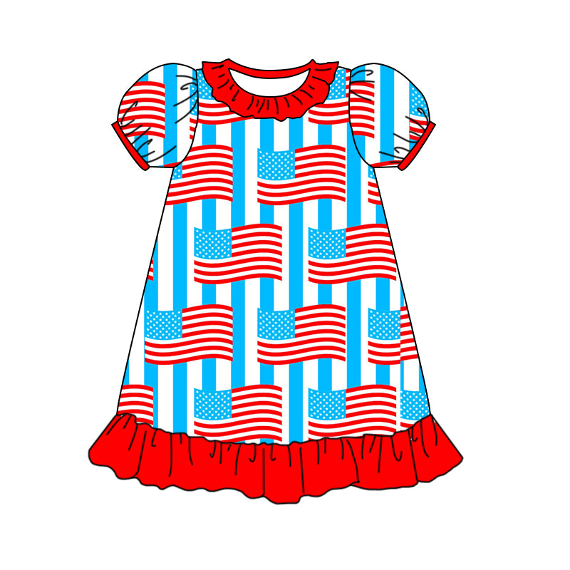 preorder GSD0819 Flag July 4th purple girl dress 202401