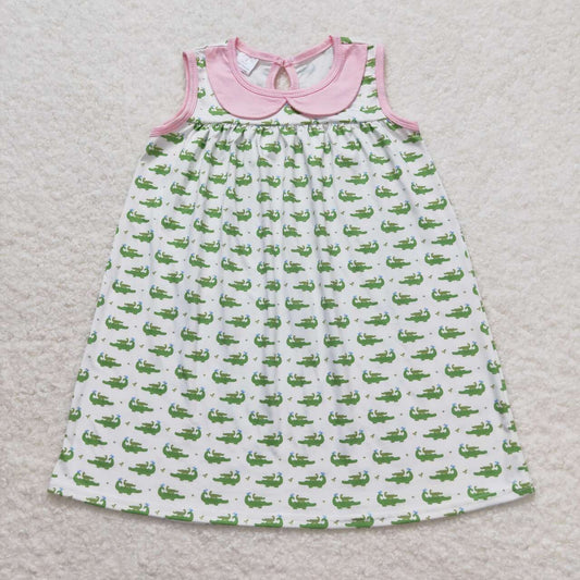 GSD0840 alligator short sleeves girl dress  RTS 202404