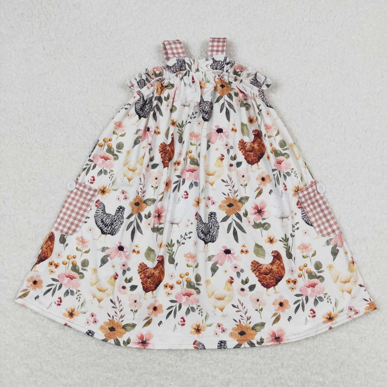 GSD0841 Turkey thanksgiving flower chicken girl dress 202408 RTS