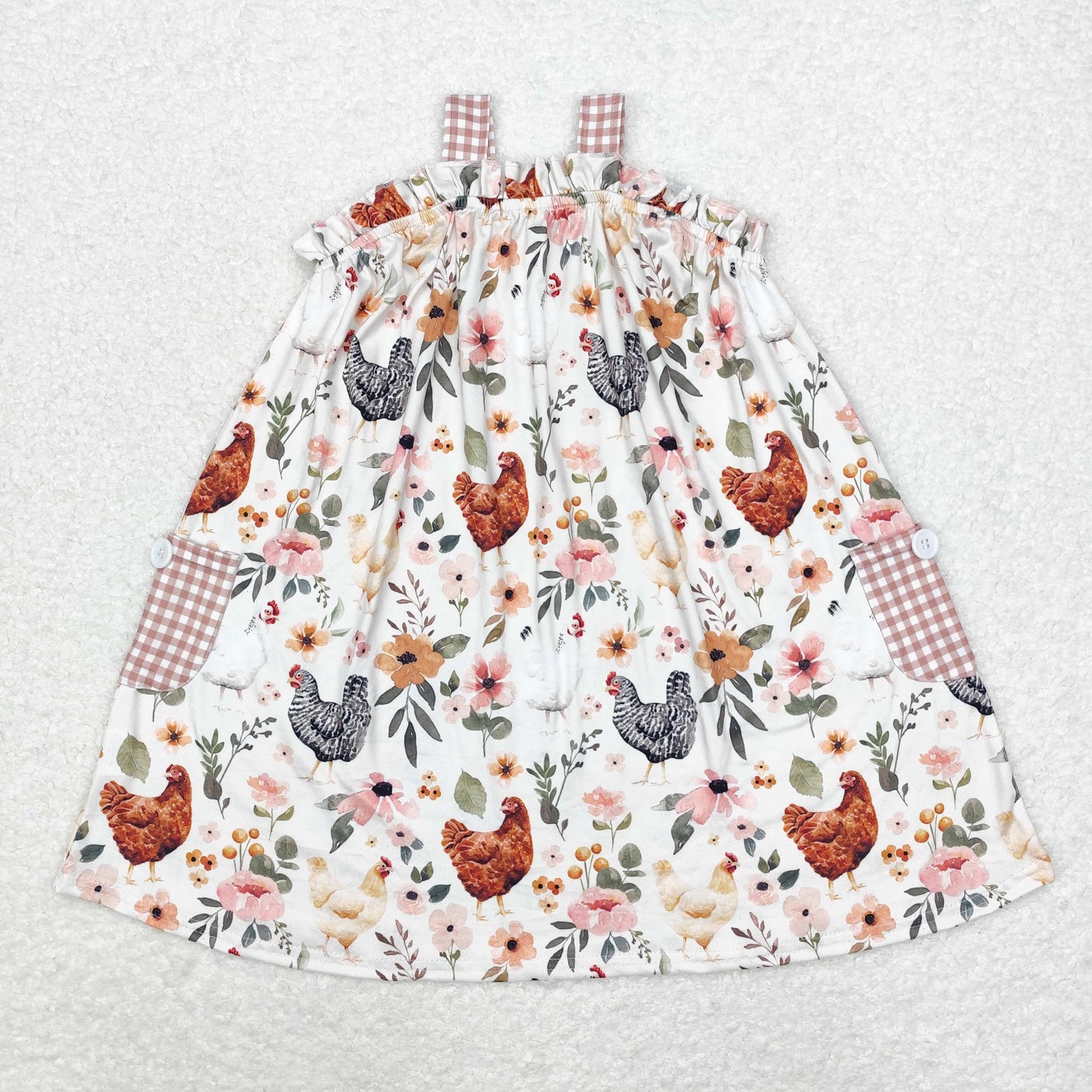 GSD0841 Turkey thanksgiving flower chicken girl dress 202408 RTS