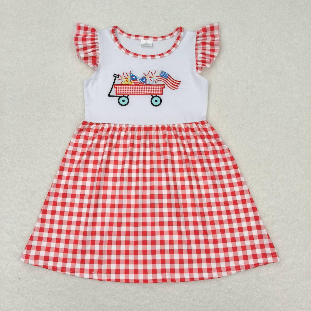 GSD0843  embroidery July 4th girl dress 202404