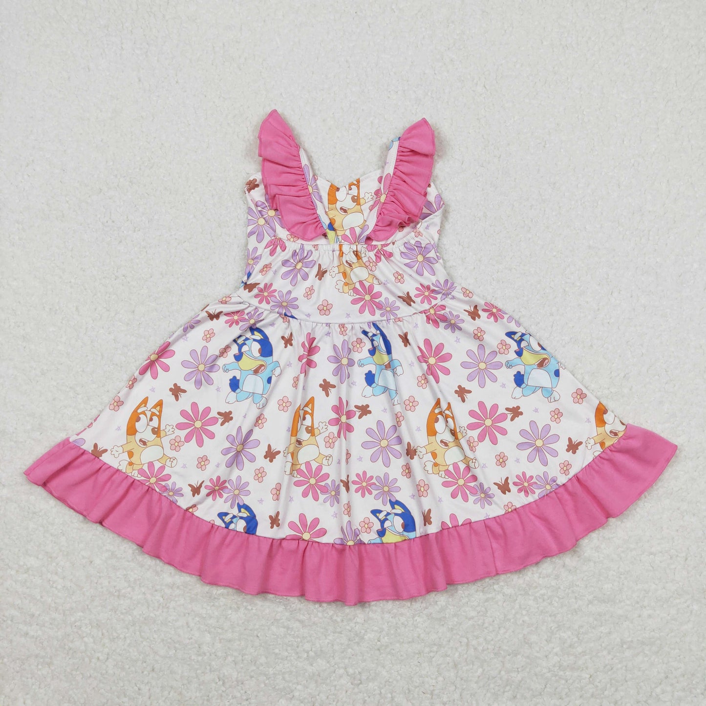 GSD0865  bluey dog cartoon flower girl dress 202403 RTS