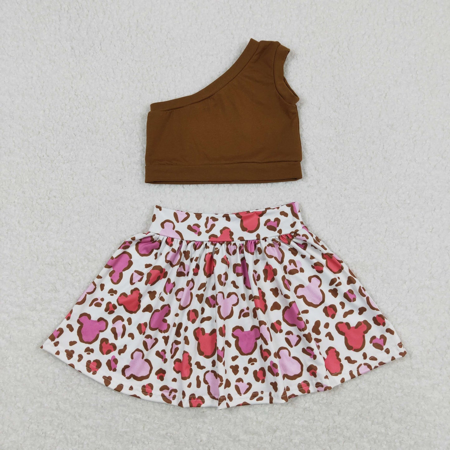 GSD0874 cartoon mouse skirt short sleeve girl outfit 202403 RTS