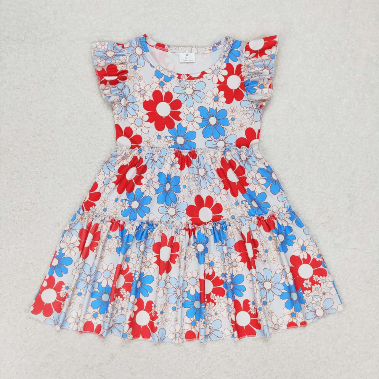 GSD0921 flowers july 4th girl dress 202405 RTS