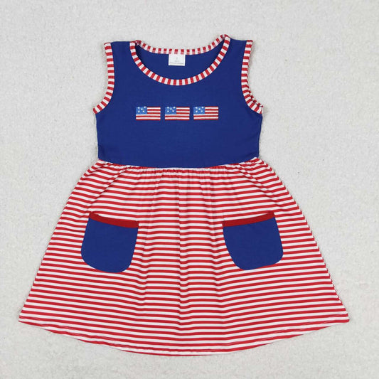 GSD0930 rts RTS embroidery july 4th girl dress 202405