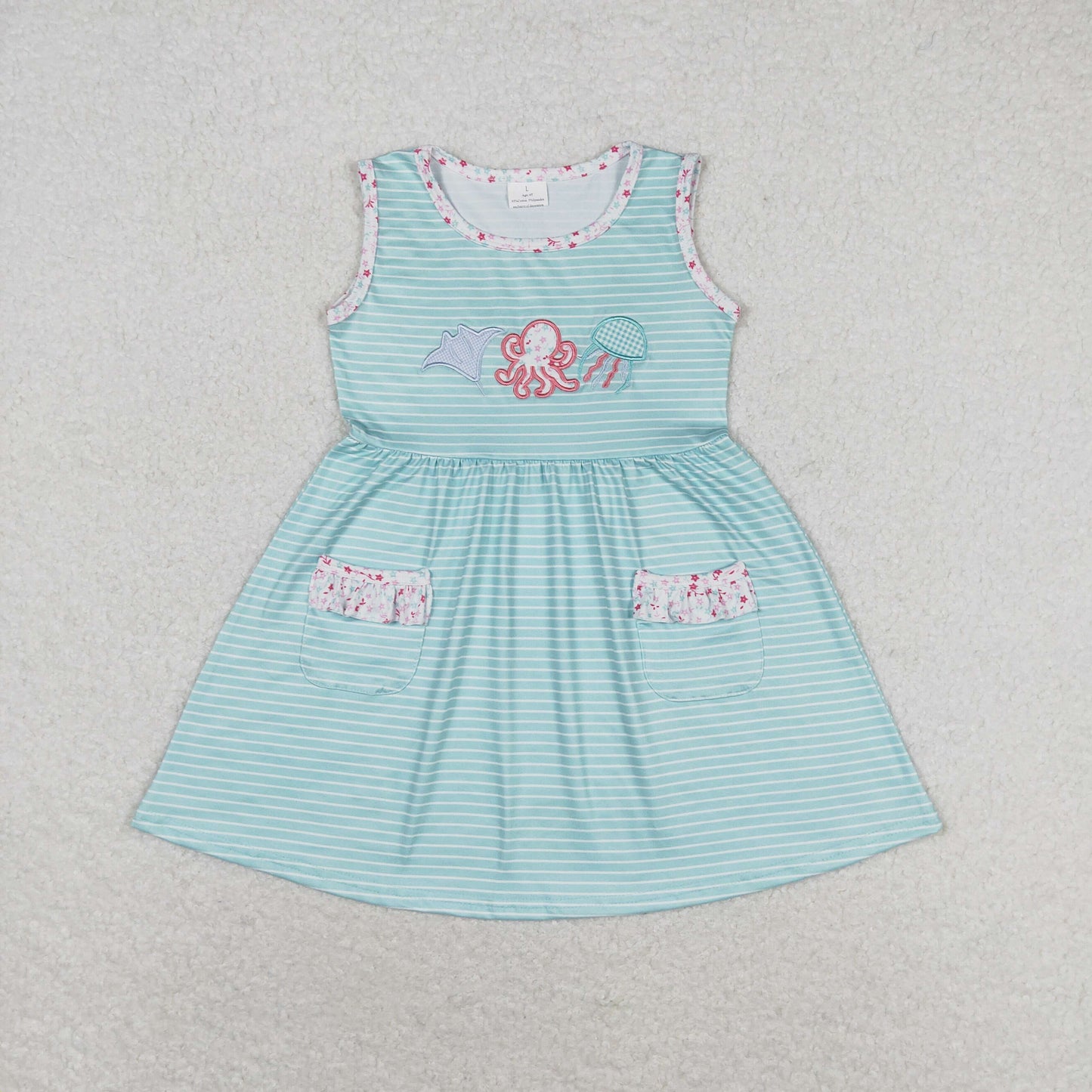 GSD0963 western octopus short sleeve girl dress 202405 RTS