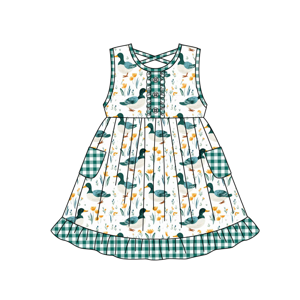 GSD0970 duck short sleeves girl dress preorder 202402