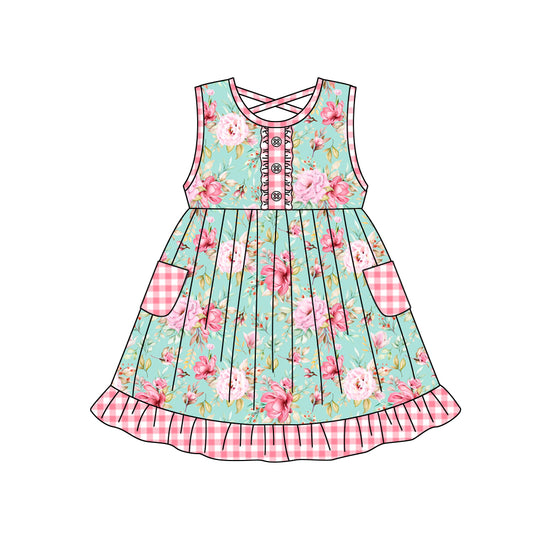 GSD0972 flower short sleeves girl dress preorder 202402