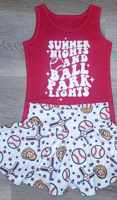 GSD0975 baseball skirt short sleeve girl outfit 202402 preorder