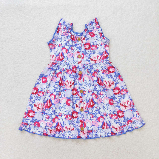 GSD0977 flower short sleeves girl dress 202405 RTS