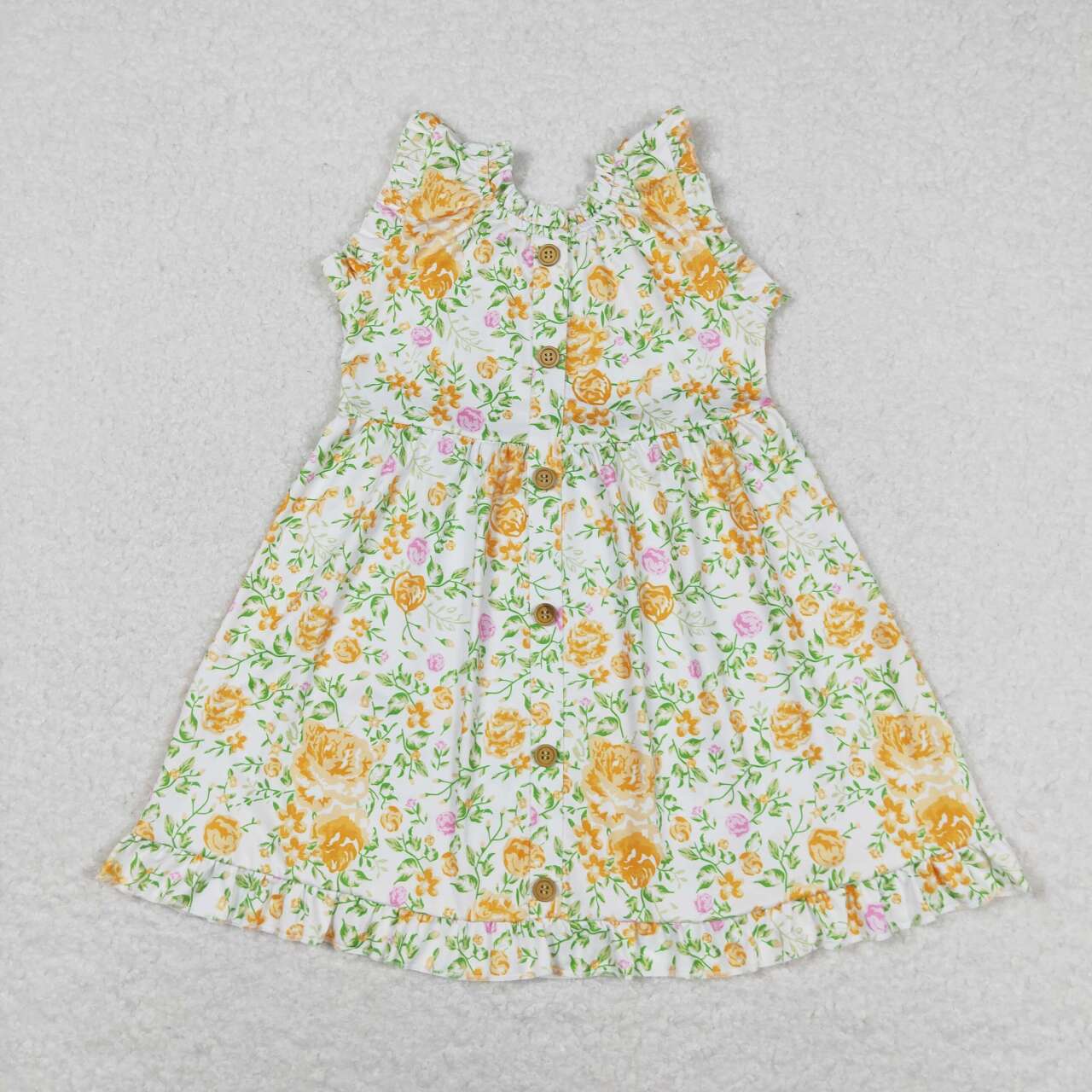 GSD0983 flower spring short sleeves girl dress RTS 202405