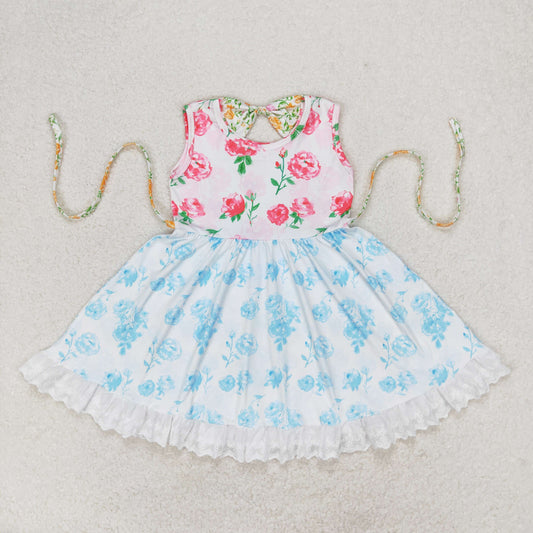 GSD0987 flower spring short sleeves girl dress RTS 202404