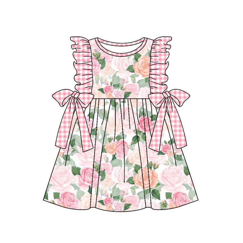 GSD1002 flower spring short sleeves girl dress preorder