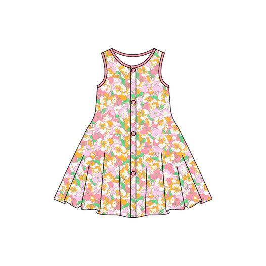 GSD1003 flower spring short sleeves girl dress preorder