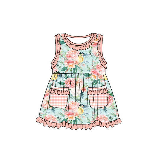 GSD1004 flower spring short sleeves girl dress preorder