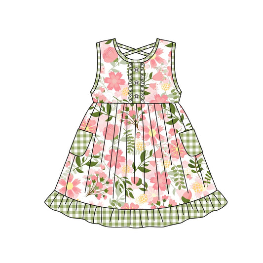 GSD1006 flower spring short sleeves girl dress preorder