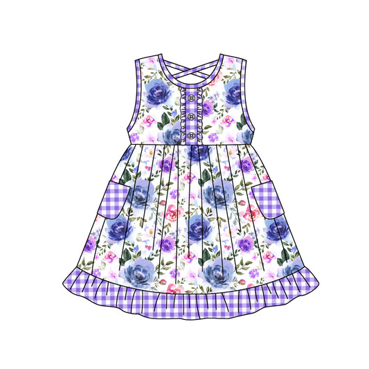 GSD1008 spring flower short sleeves girl dress preorder