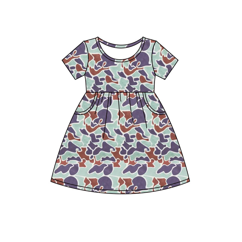 GSD1018 camo short sleeves flower girl dress preorder