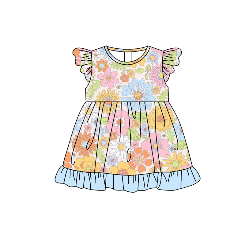 GSD1020 flower  spring short sleeves girl dress preorder