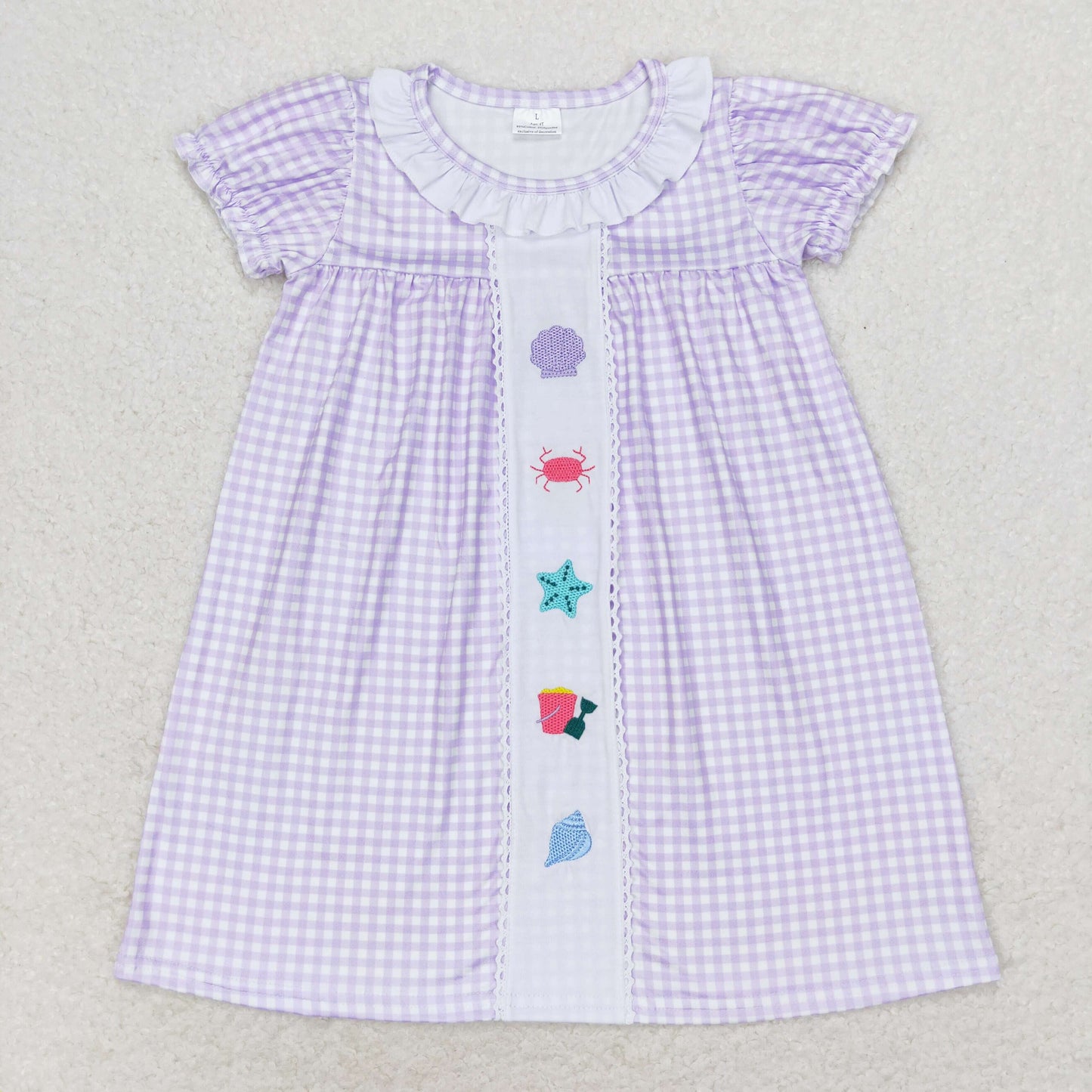 GSD1021 embroidery shells spring short sleeves girl dress 202406  RTS