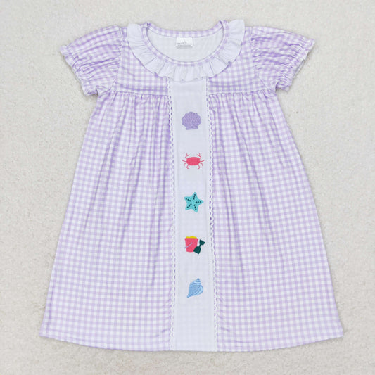 GSD1021 embroidery shells spring short sleeves girl dress 202406  RTS