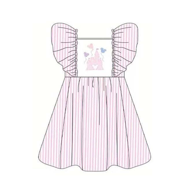 GSD1028 castle mouse spring short sleeves girl dress preorder