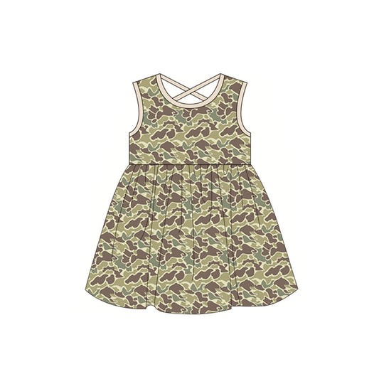 GSD1041 camo short sleeves girl dress preorder 202403