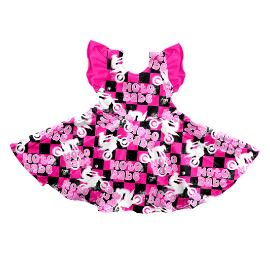 GSD1051 moto baby short sleeves girl dress preorder 202403