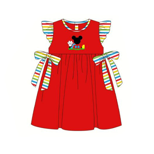 GSD1053 mouse short sleeves girl dress preorder 202403