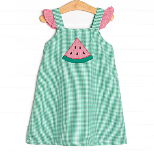 GSD1054 CUSTOM  MOQ3 watermelon short sleeves girl dress 202403