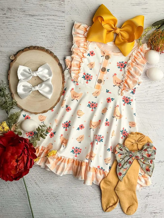 GSD1077 chick spring short sleeves girl dress preorder  202403