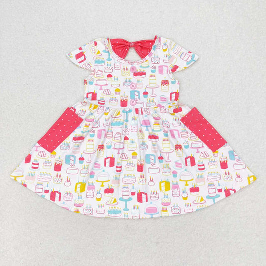 GSD1082 birthday short sleeves girl dress 202406 RTS