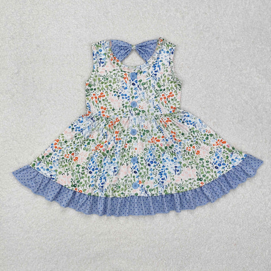 GSD1086 BOW Flowers girl dress 202412  sibiling RTS