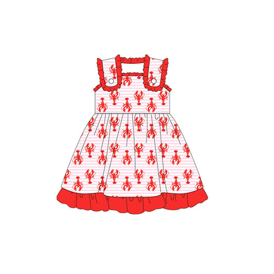 GSD1093 cray fish short sleeves girl dress preorder 202403