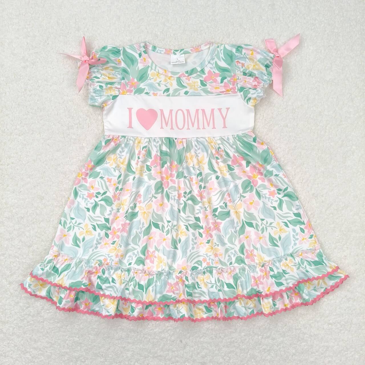 GSD1092 love mom short sleeves girl dress 202404 RTS