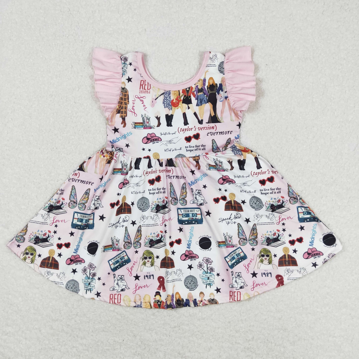 GSD1093 Taylor swift short sleeves girl dress RTS 202405 sibling