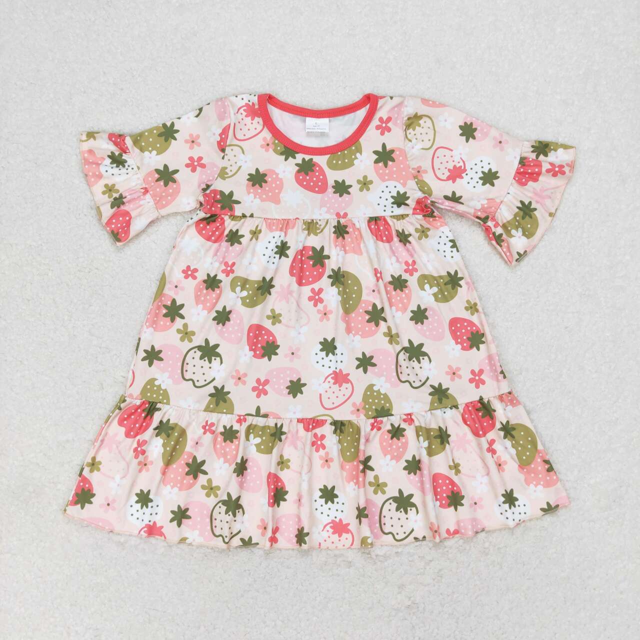 GSD1098  strawberry short sleeves girl dress 202406 RTS