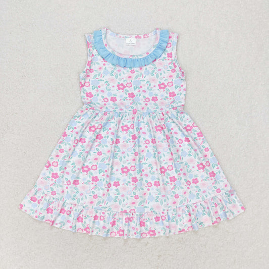 GSD1102 flower short sleeves girl dress 202406 RTS