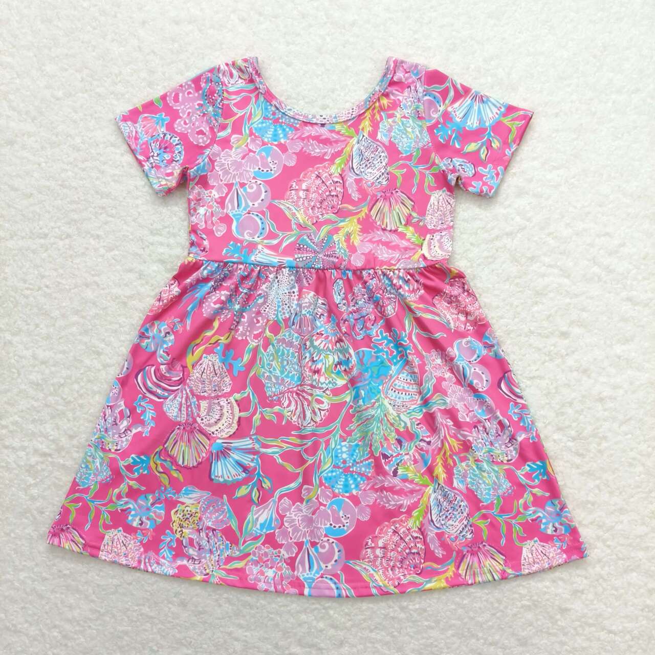 GSD1115 flower short sleeves girl dress RTS  202405