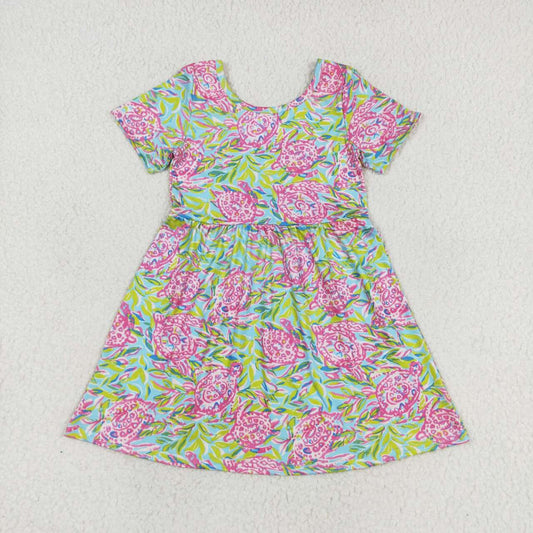 GSD1118 flower short sleeves girl dress RTS 202405